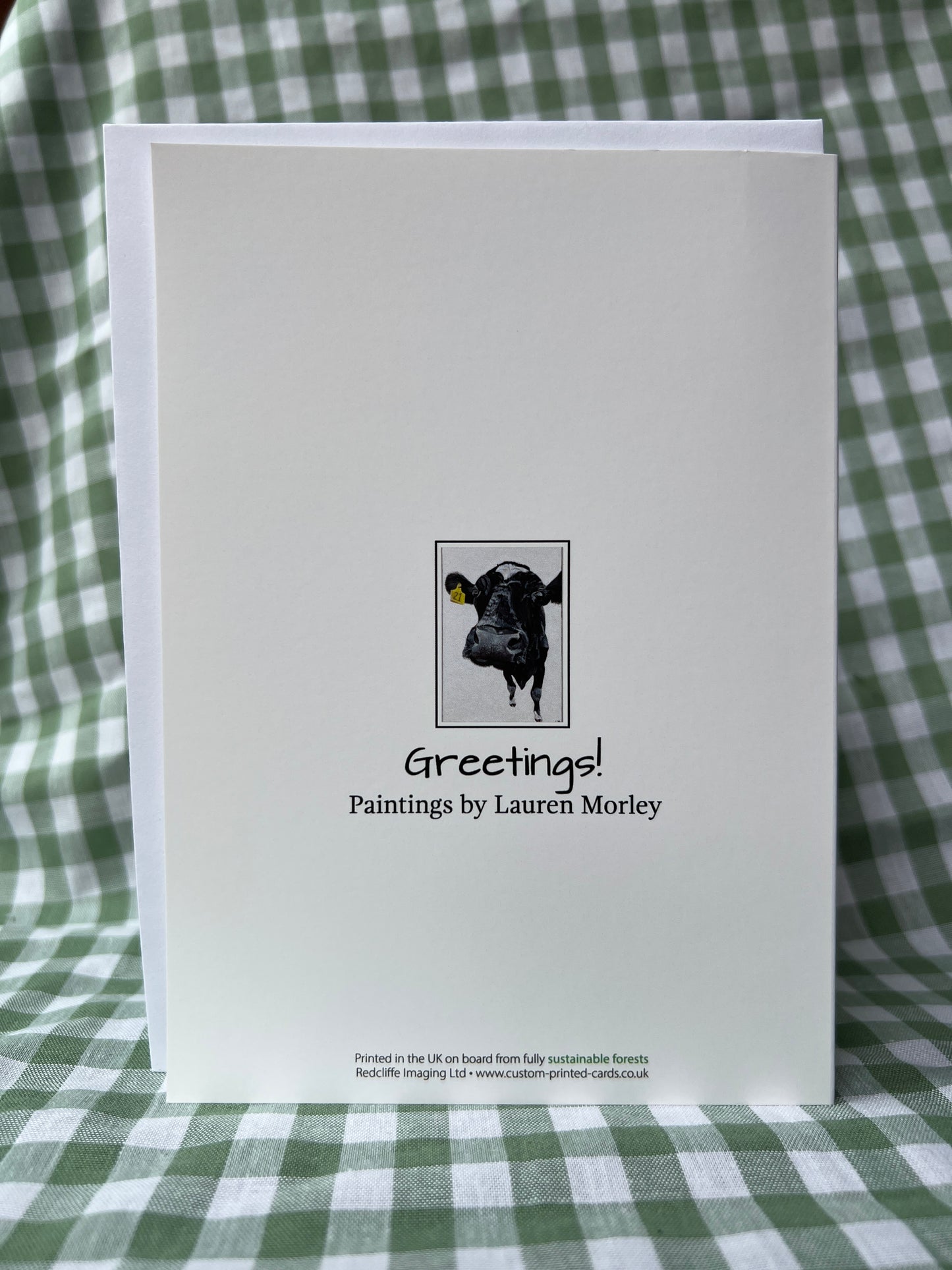‘Greetings’ Cow Greeting Card