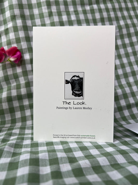 ‘The Look’ Cow Greeting Card