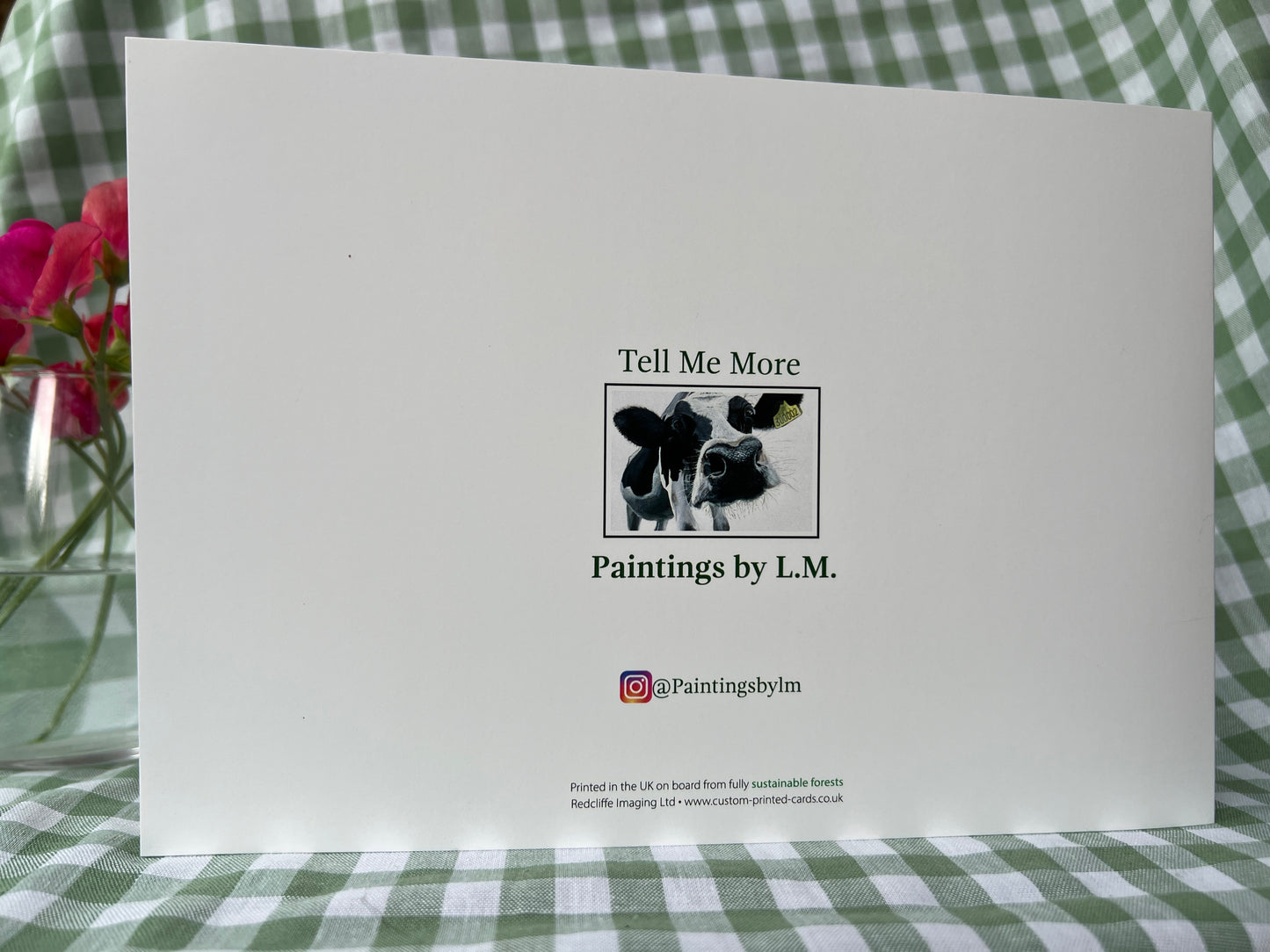 ‘Tell Me More’ Cow Greeting Card