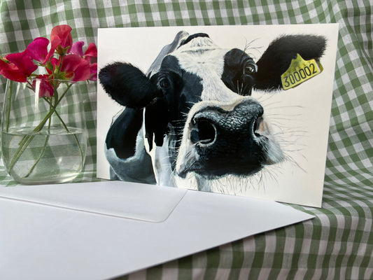 ‘Tell Me More’ Cow Greeting Card